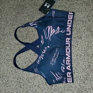 Under Armour Signature Padded Compression Racerback Sports Bra - Blue